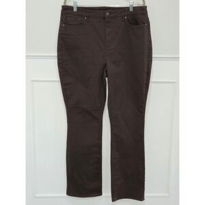 NYDJ Billie Mini Boot Brown Lift Tuck Technology Jeans Size 14 High Rise Bootcut